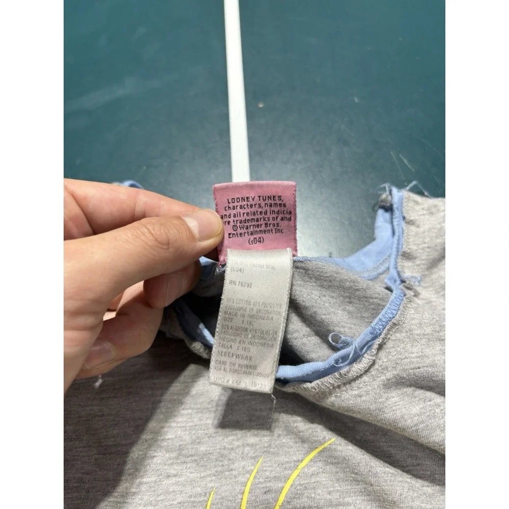 Vintage Looney Tunes Tweety Bird Ringer Tee Women's XL Gray T Shirt Y2K 2000s